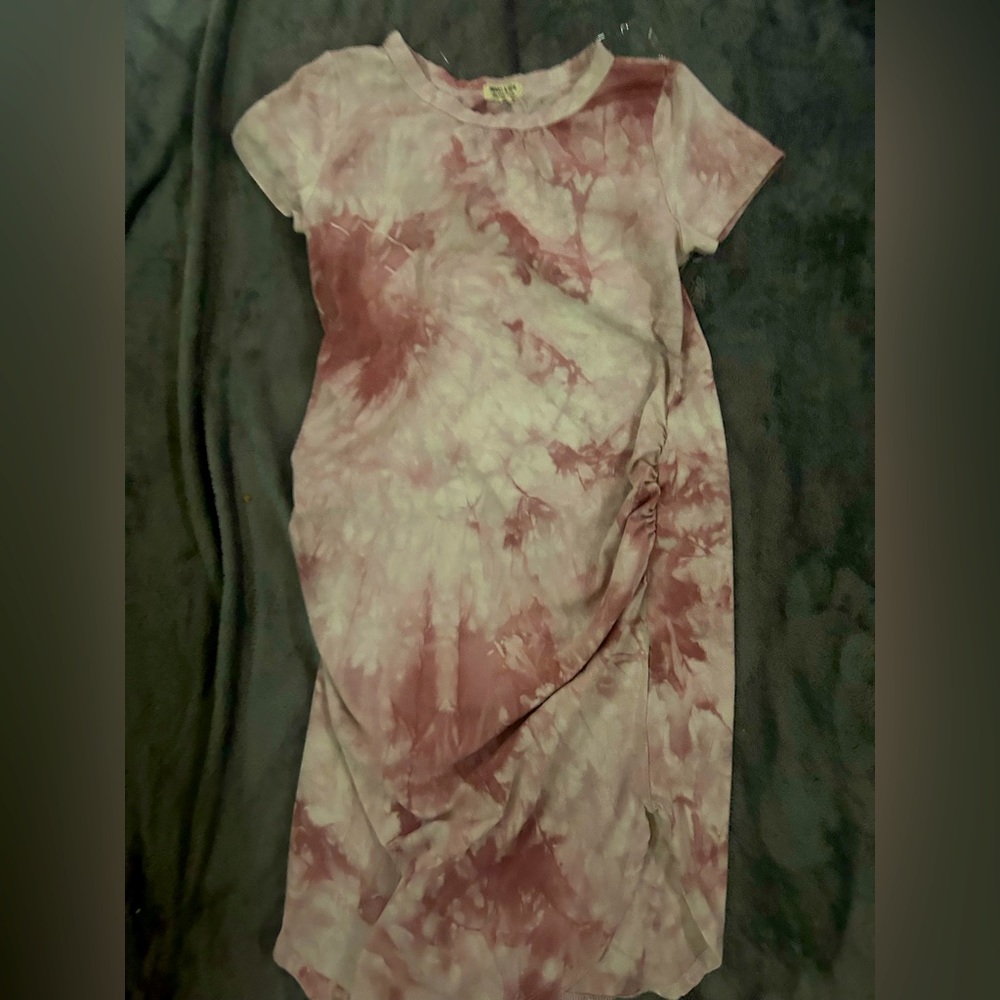 Pink tye dye medium maternity tshirt dress